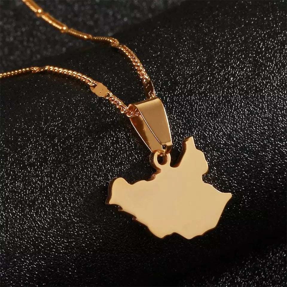 South Sudan Map Pendant Necklace