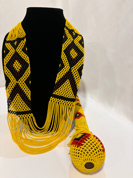Yellow/Black/Red combo Traditional Beads Set