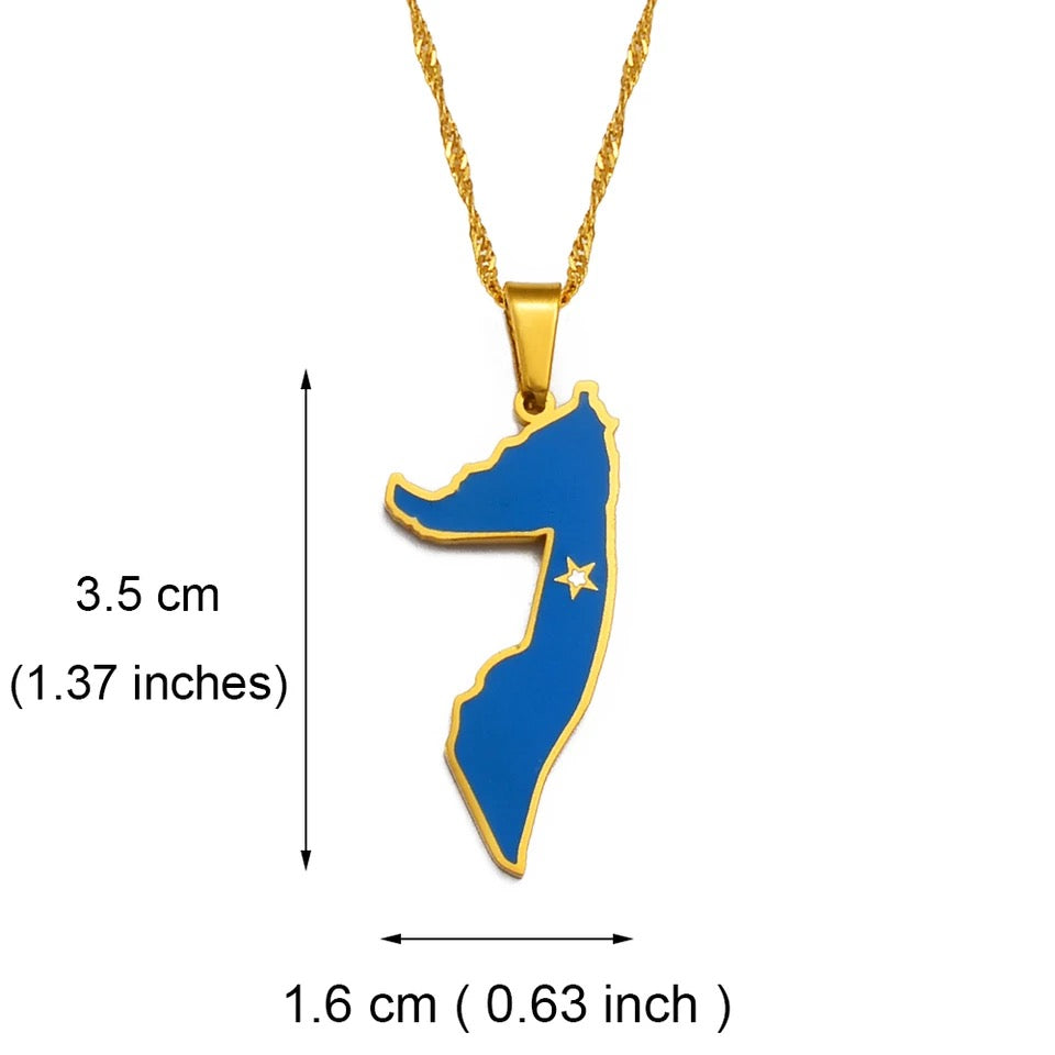 Somalia Map Flag Necklace