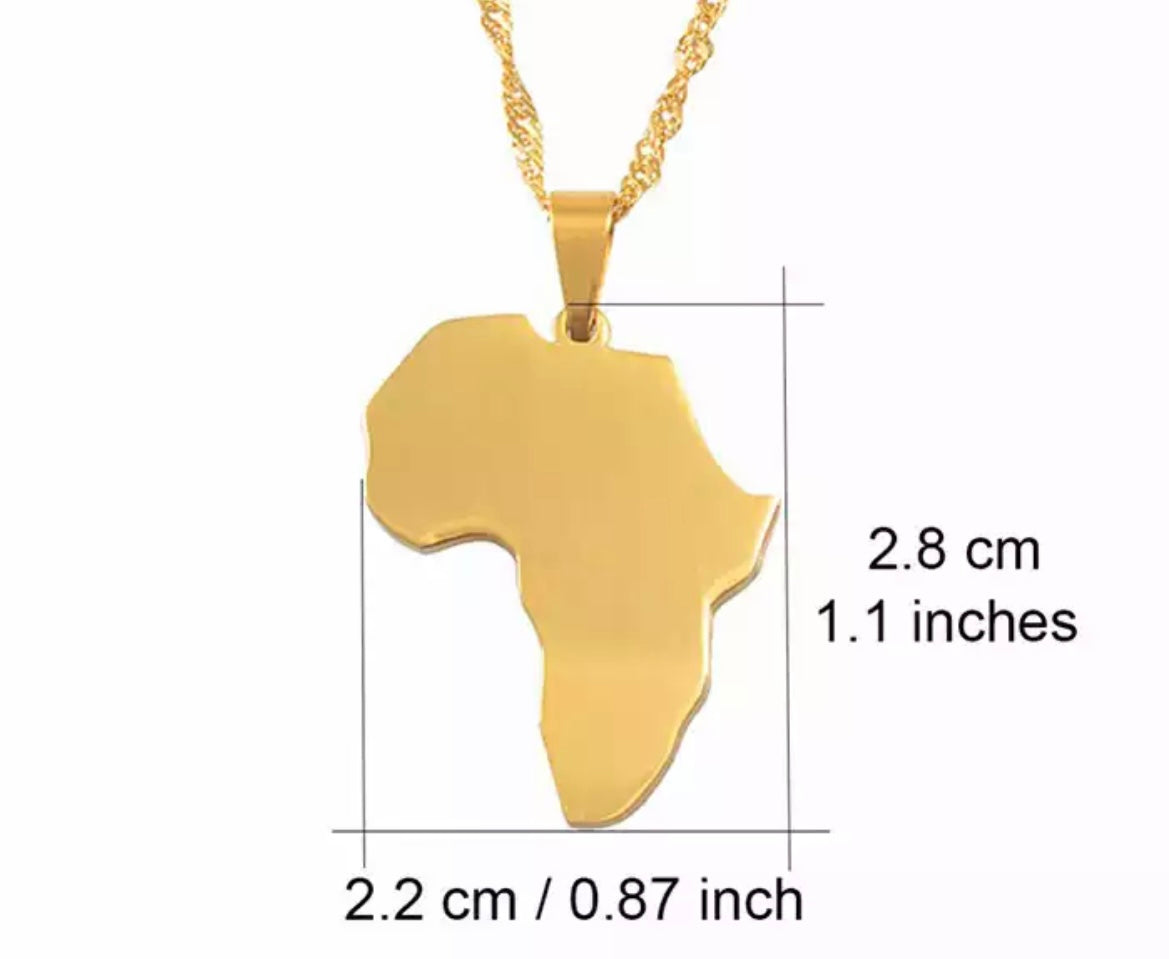 Africa Map Necklace Pendant