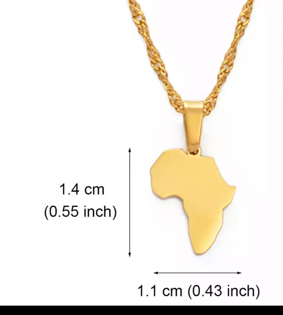 Africa Map Necklace Pendant