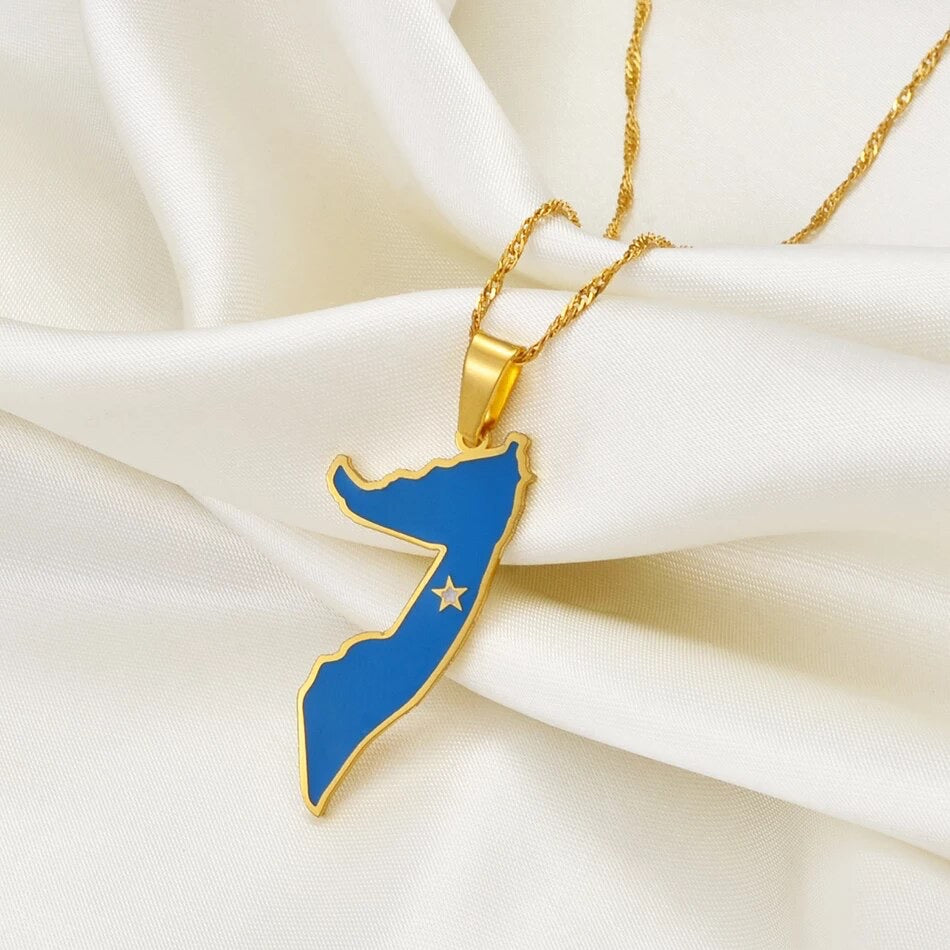 Somalia Map Flag Necklace