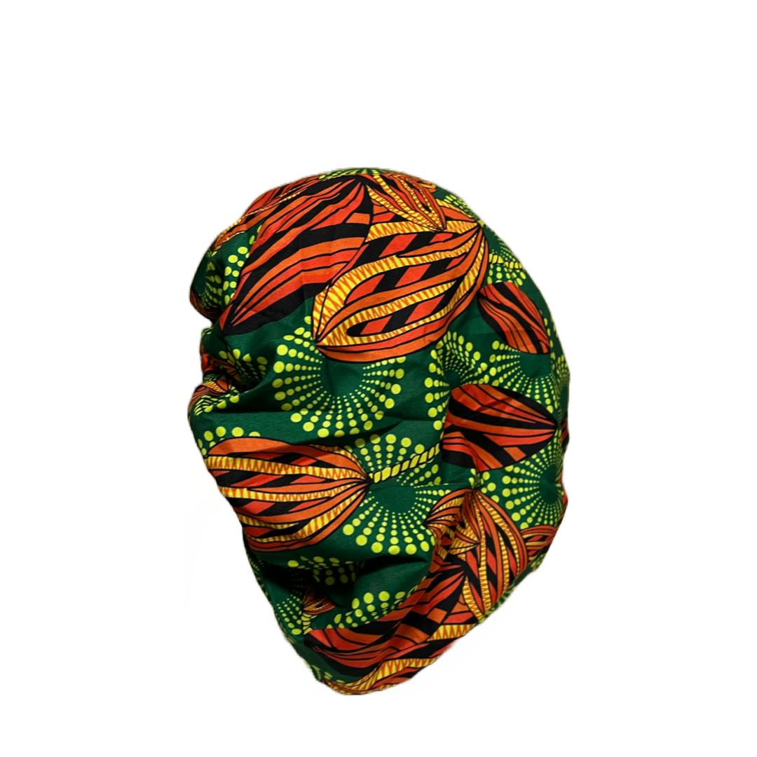 African Pattern Ankara Print Satin Lined Bonnet