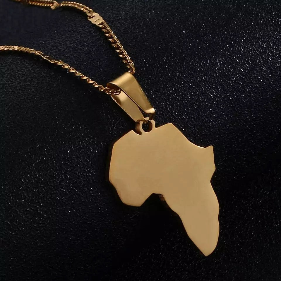 Africa Map Pendant Necklace